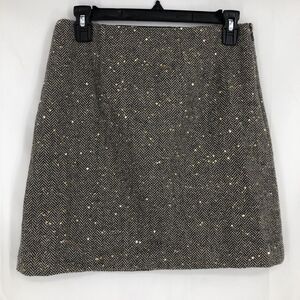 Loft Size 2 Tweed And Sequin Brown Pencil Skirt